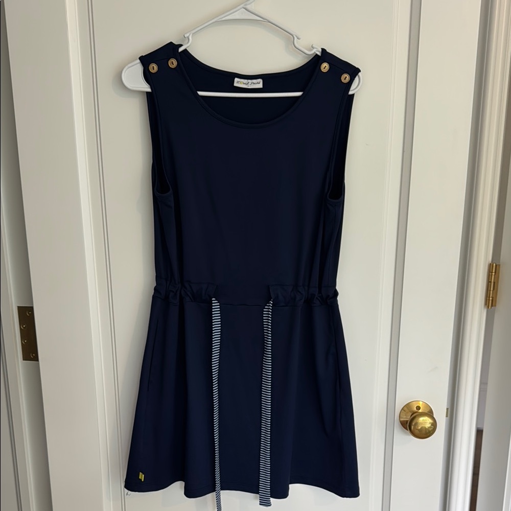L’oeuf poche tennis Navy Blue Sleeveless Dress